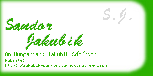 sandor jakubik business card